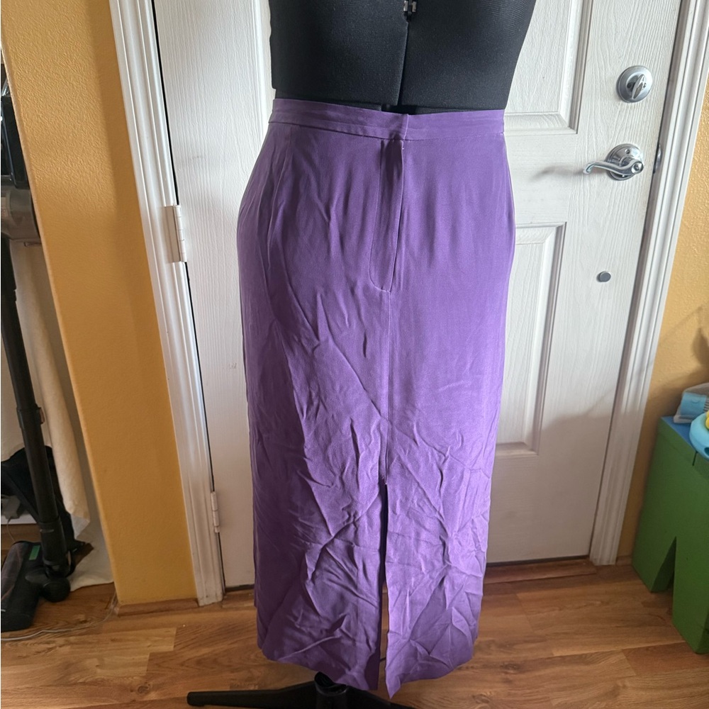 Diane Von Furstenberg Purple Silk Maxi Skirt